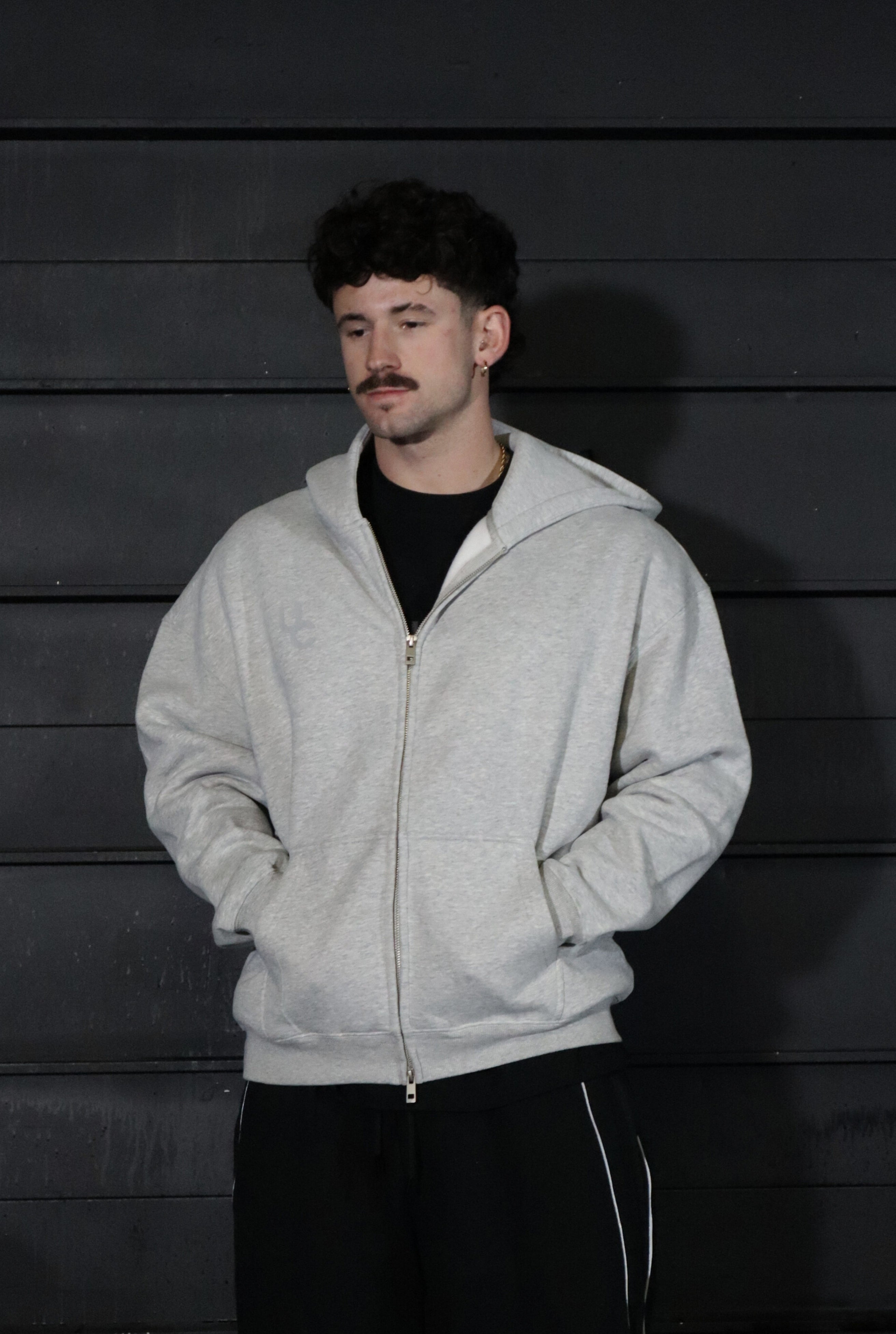 UC041 Foundation Oversized Zip Up - Grey
