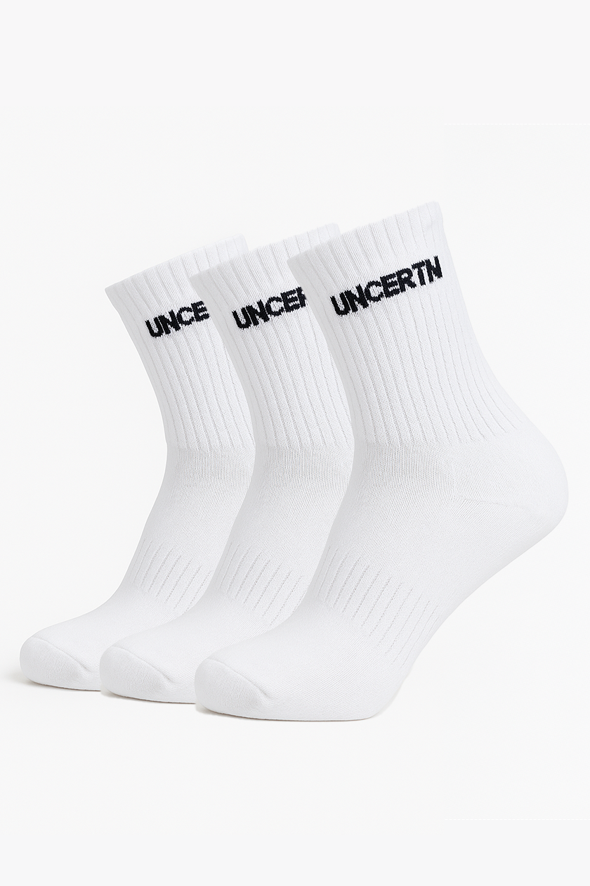 UC032 Everyday Crew Socks - White (3 Pack)