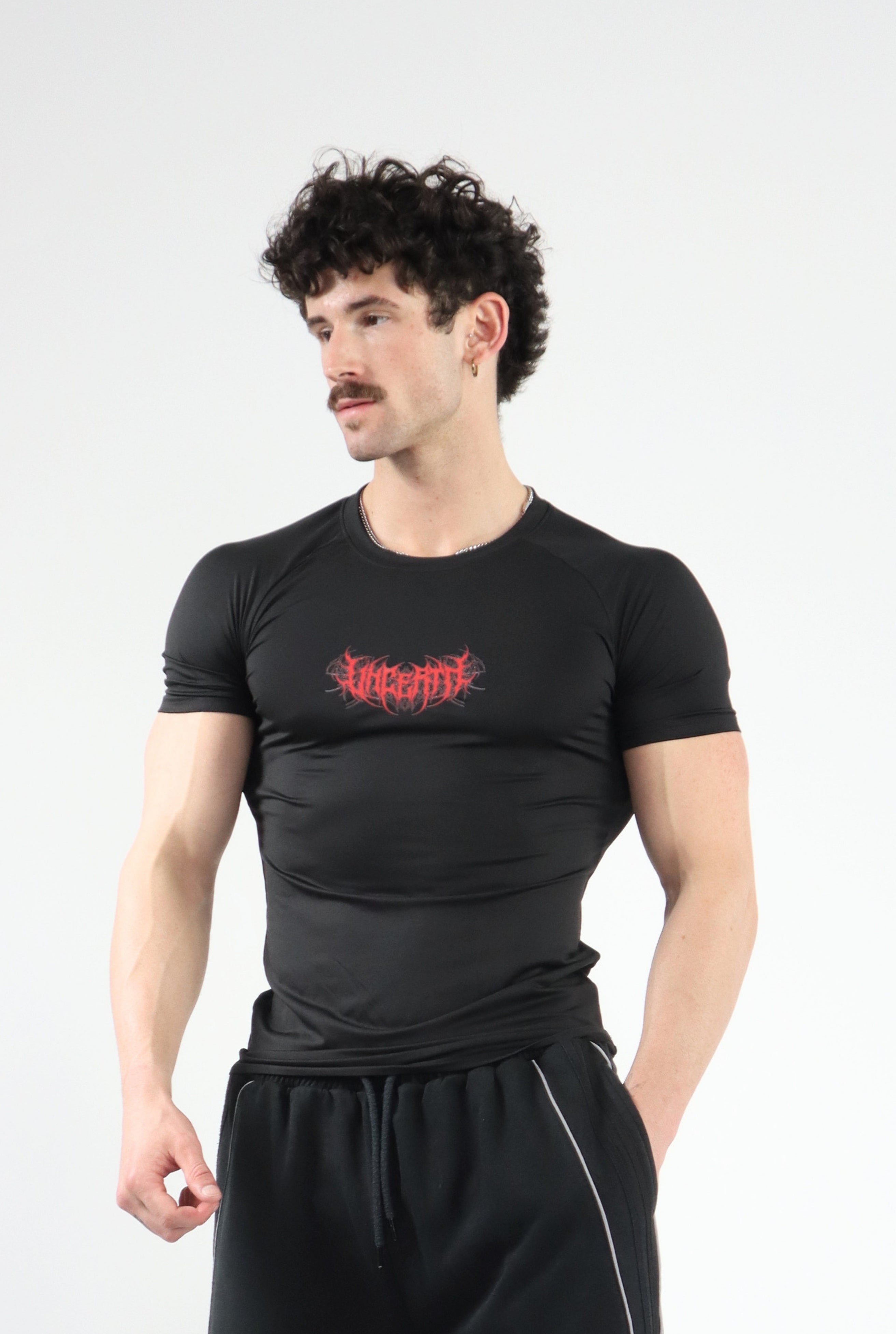 UC045 Venom Compression Tee - Black/Red