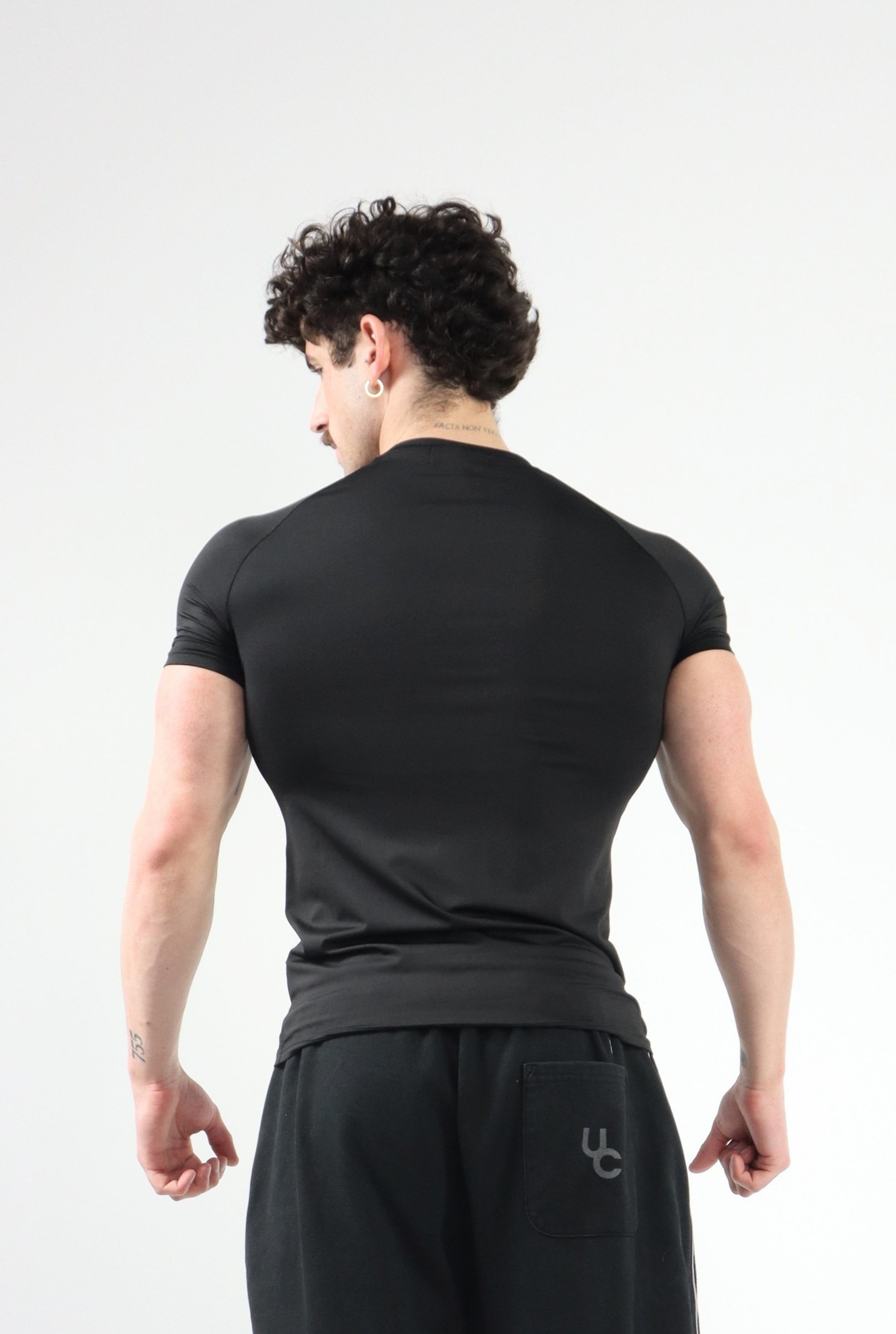 UC036 Celestial Compression Tee - Black/Red