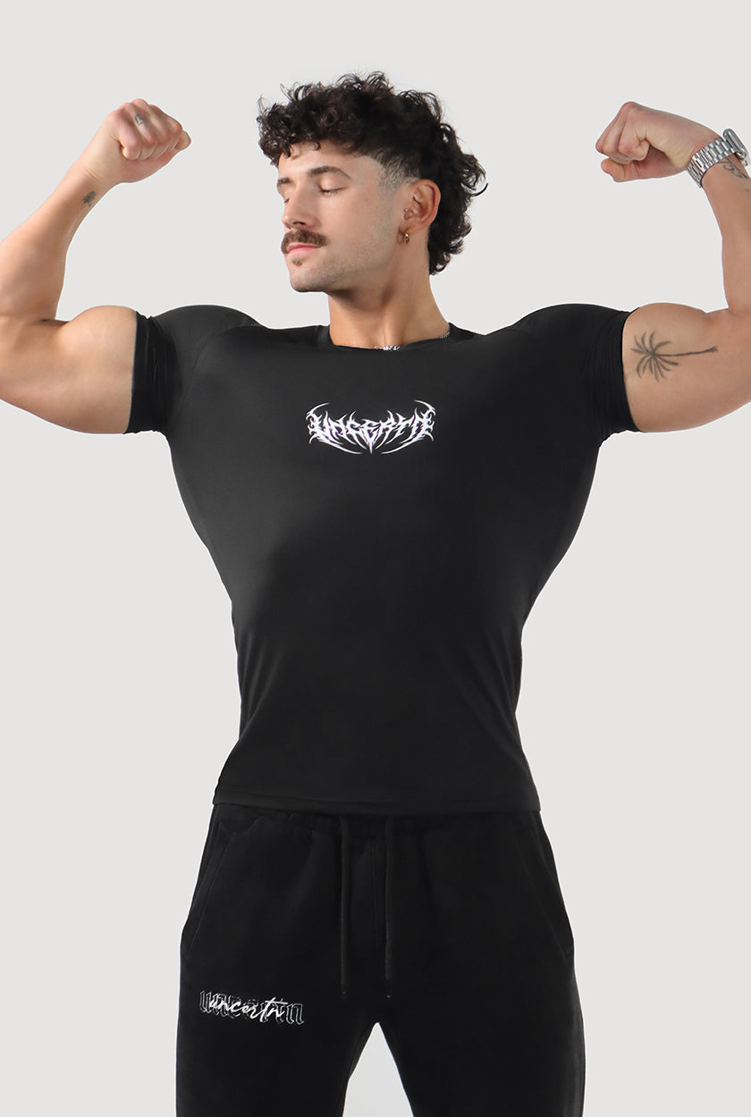 UC046 Void Compression Tee - Black/Purple