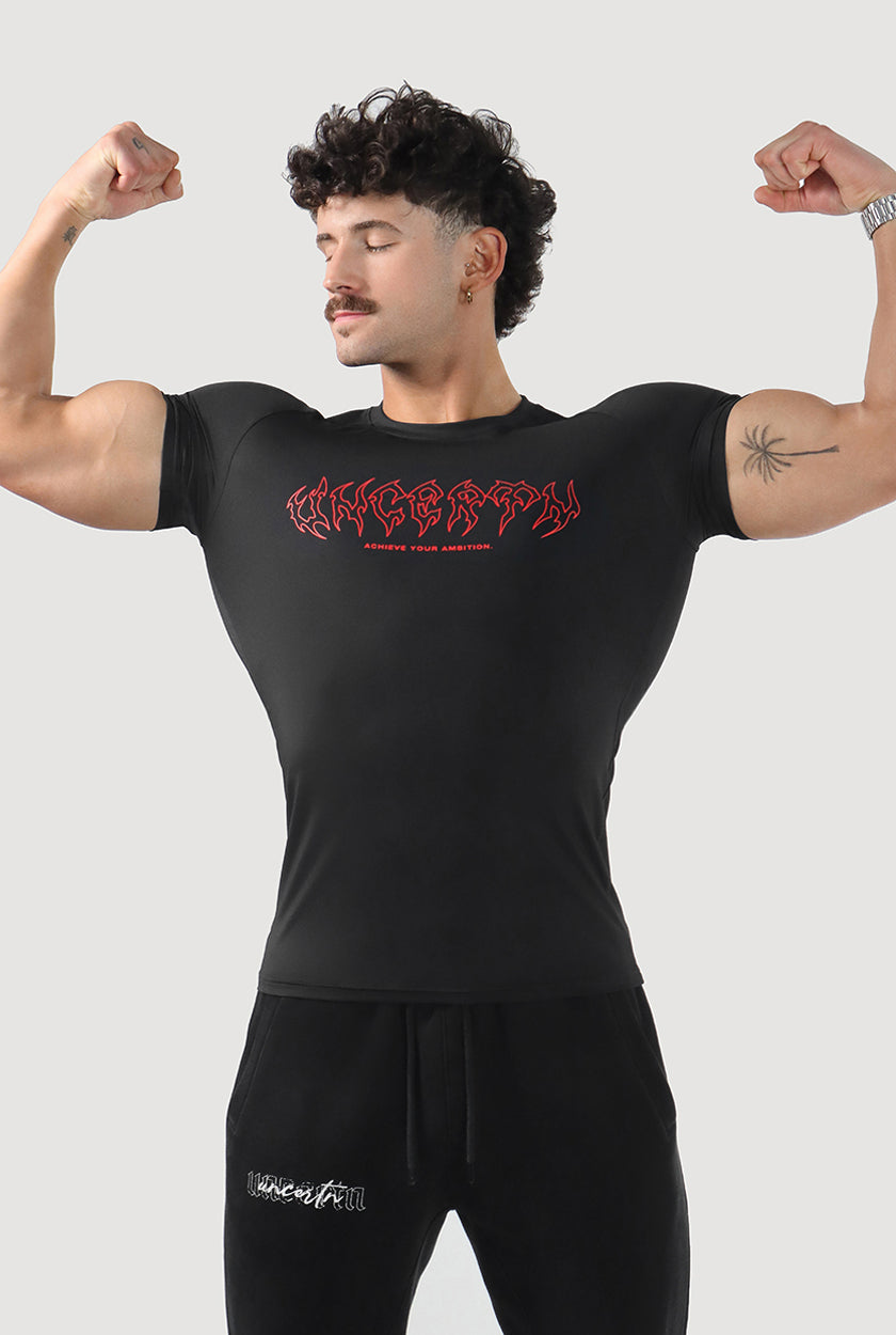 UC08 Resurgence Compression Tee - Black/Red