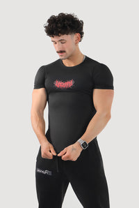 UC045 Venom Compression Tee - Black/Red