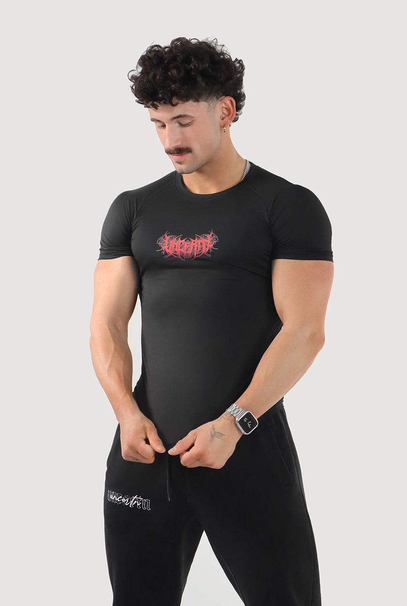 UC045 Venom Compression Tee - Black/Red