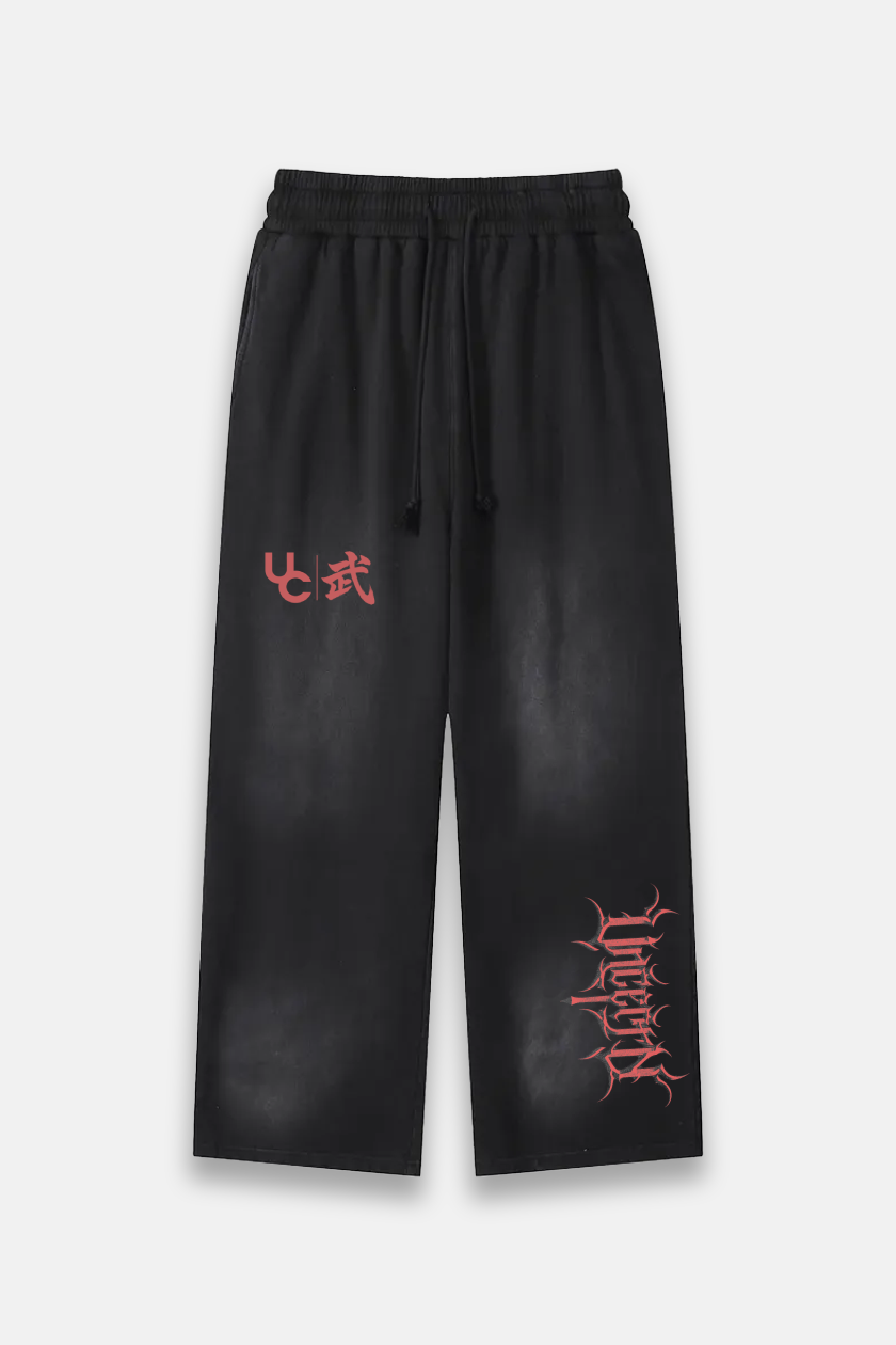 UC038 Obsidian Straight Cut Joggers - Black Wash