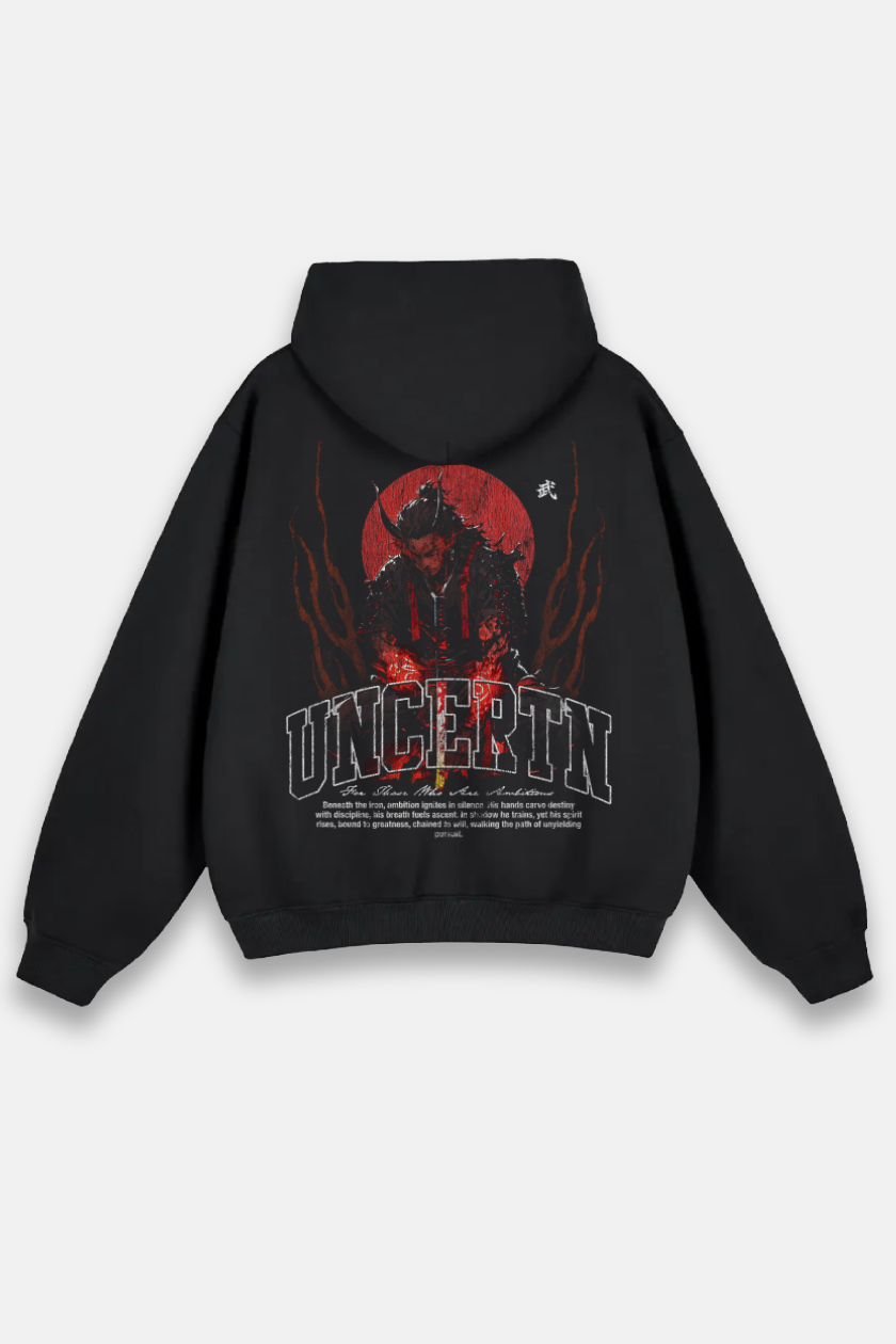 UC040 Samurai Oversized Hoodie - Black