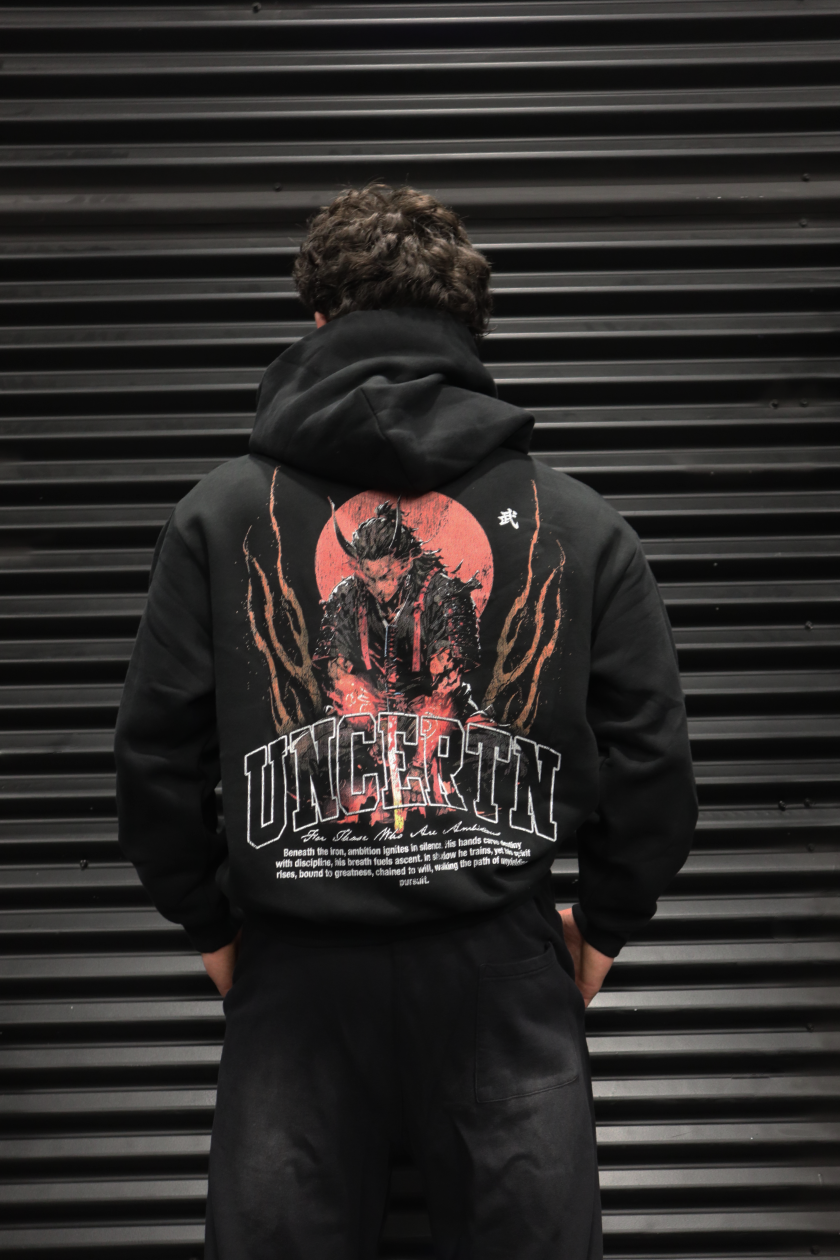 UC040 Samurai Oversized Hoodie - Black