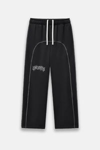 UC048 Shadow Oversized Stitched Joggers - Black