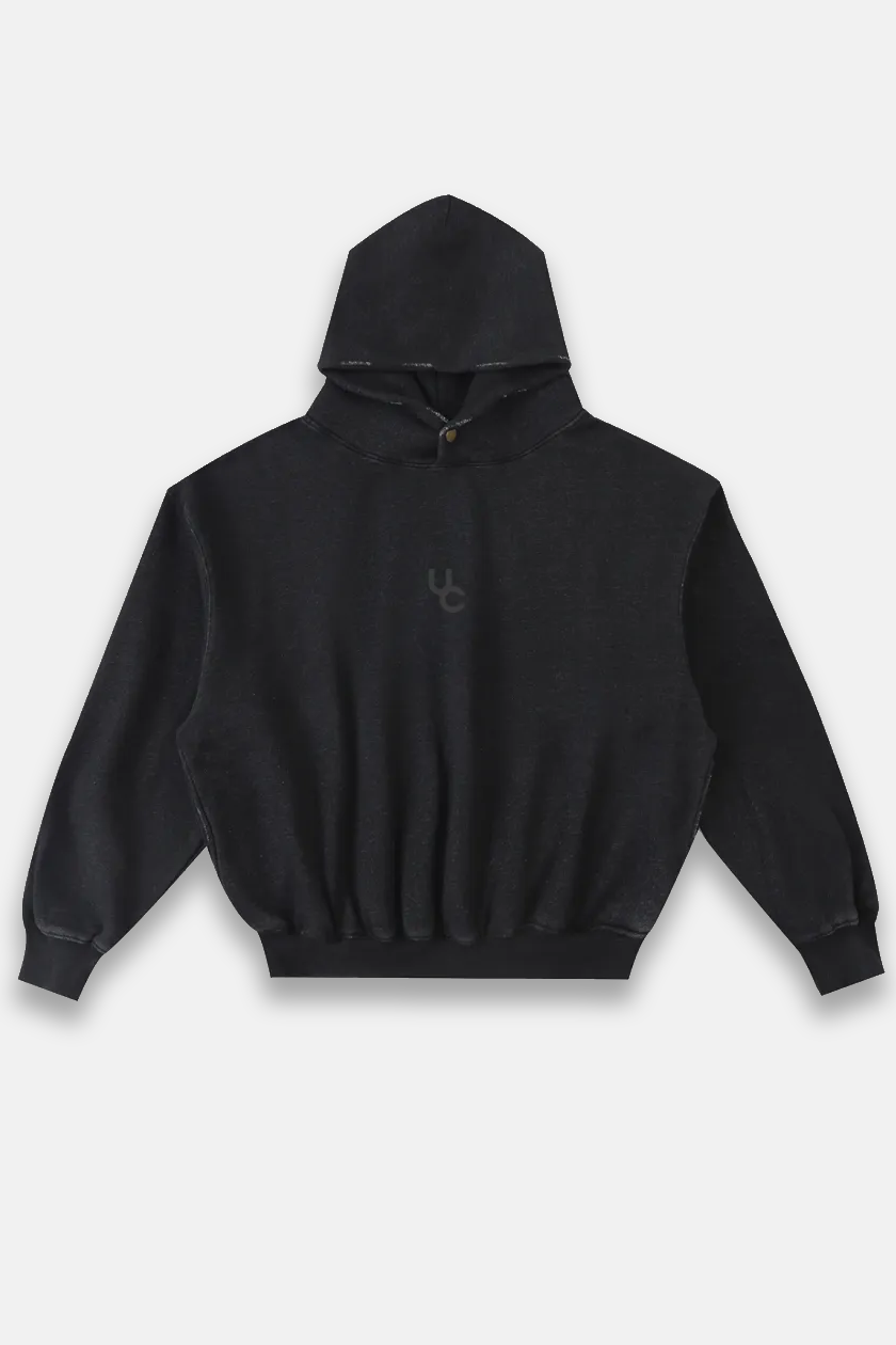 UC041 Foundation Oversized Hoodie - Black Wash